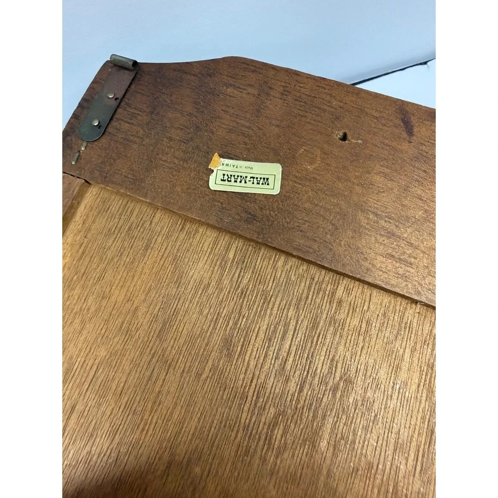 Vintage Wood Wall Mail Organizer 3 Tier Letter Bill Holder Key Hooks Brown